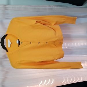 (DONATED) Loft gold button cropped cardigan